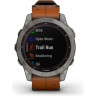 Часы GARMIN FENIX 7 – SAPPHIRE SOLAR EDITION TITANIUM WITH CHESTNUT LEATHER BAND 11342