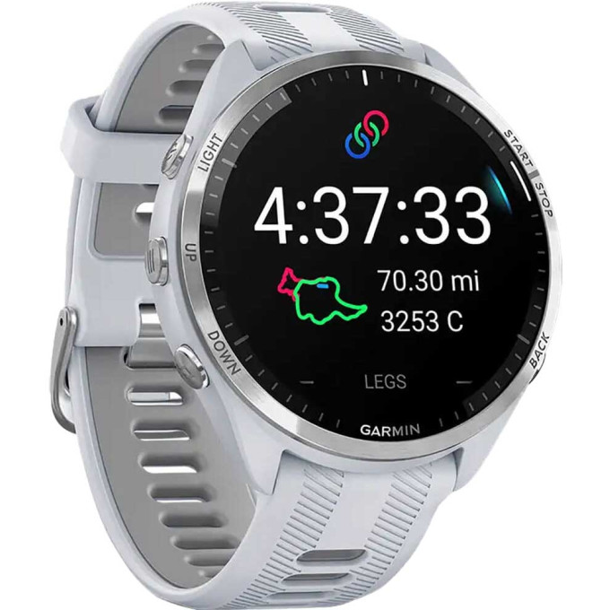 Часы GARMIN FORERUNNER 965 Smartwatch Titanium Digital Dial Whitestone Silicone Strap 010-02809-81